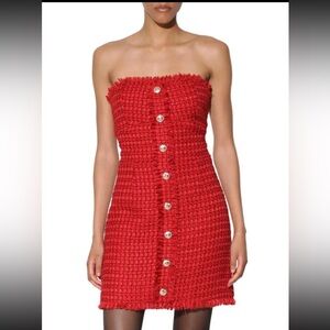 Walter Baker Red Tweed Bridget Mini Dress